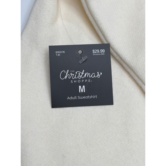 NWT Christmas Cow Sweatshirt Cream Holiday Graphic Long Sleeve Women's Medium - Picture 9 of 11